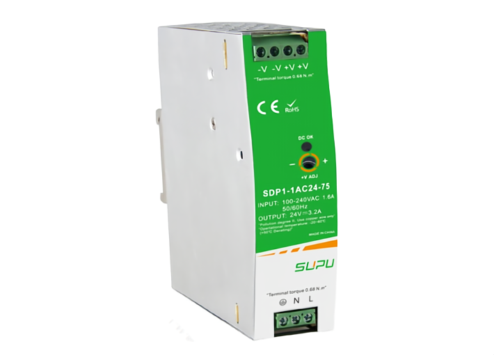 Источник питания SDP1-1AC24-75 - Источник питания, однофазный, 24VDC / 3,2A, 75W, диапазон входных напряжений: 96 - 264VAC; габариты (мм): 125.2x102x32, монтаж: на DIN рейку