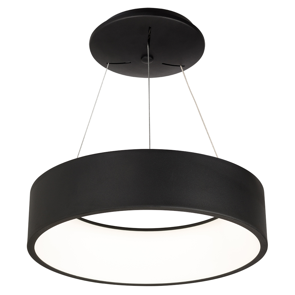 Светильник SP-TOR-RING-HANG-R460-33W Day4000 (BK, 120 deg) 023392(1) - Подвесной светильник 33Вт, черный круглый корпус. Цвет ДНЕВНОЙ БЕЛЫЙ 4000K, св.поток 1900 лм, CRI(Ra)>80, угол 120°. Размер светильника Ф455x110мм. Максимальная длина подвеса 1200мм. П