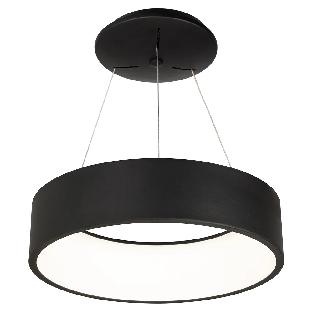 Светильник SP-TOR-RING-HANG-R460-33W Warm3000 (BK, 120 deg) 023393(1) - Подвесной светильник 33Вт, черный круглый корпус. Цвет ТЕПЛЫЙ БЕЛЫЙ 3000K, св.поток 1900 лм, CRI(Ra)>80, угол 120°. Размер светильника Ф455x110мм. Максимальная длина подвеса 1200мм. П