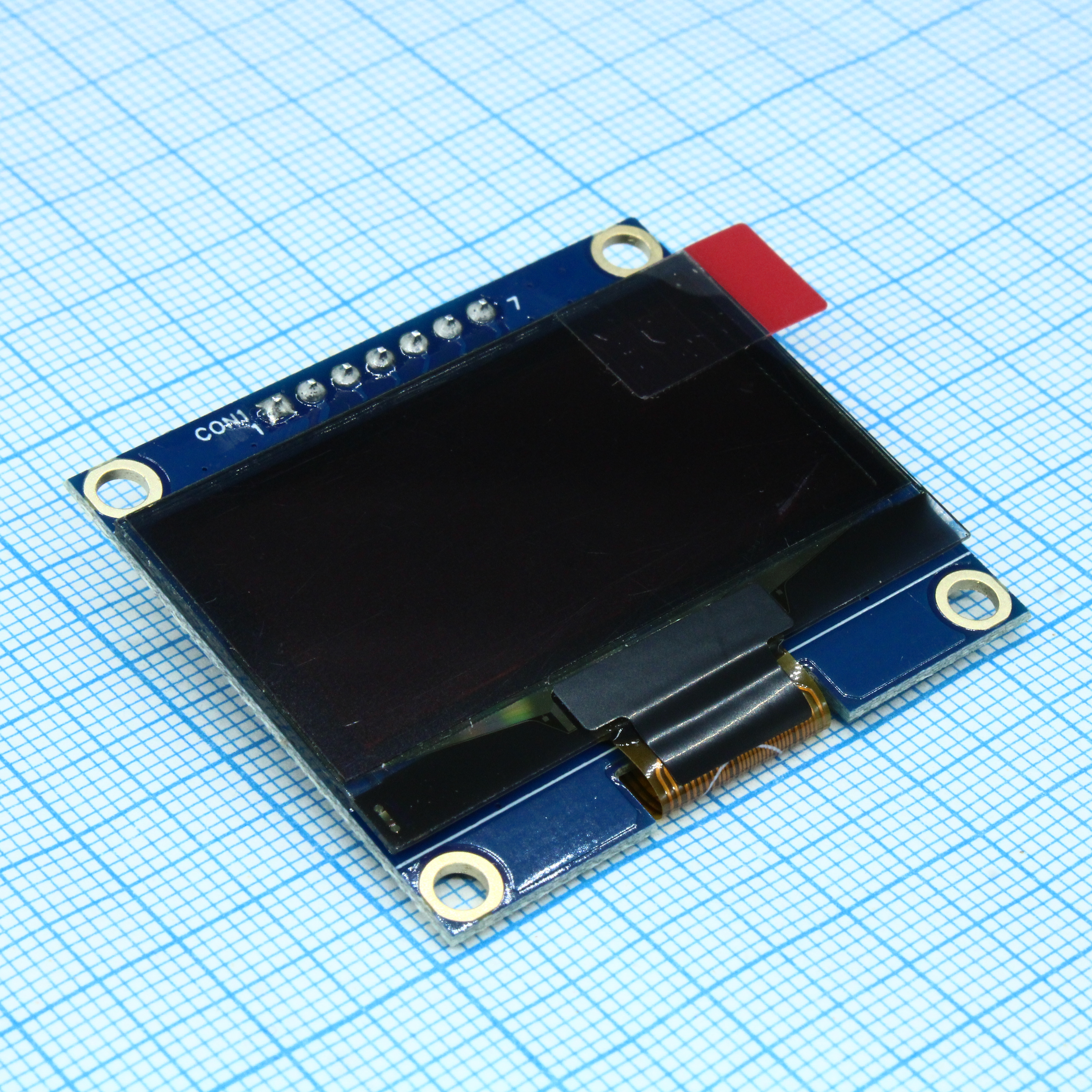 WEA012864AWAP3N00000 - OLED 1.54" графический, 128x64, COG+PCB на плате, белый, контроллер IC SSD1309BZ, интерфейс SPI, Uпит=3v, -40...+80°С
