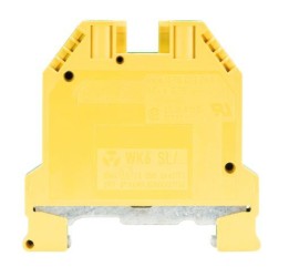 Клемма заземл. WK 6 SL /U - Заземляющая клемма, тип фиксации провода: винтовой, номинальное сечение: 6 мм кв., 41A, 800V, ширина: 8 мм, цвет: желто-зеленый, тип монтажа: DIN 35