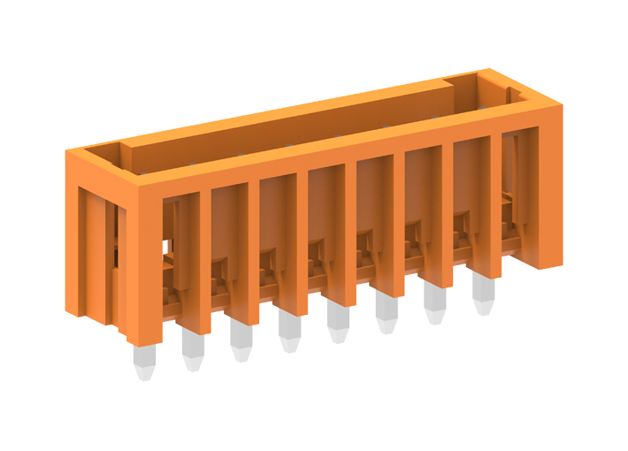 Вилочный разъем на плату 438220 - Вилочный разъем, вертикальный, на плату, шаг: 3.81 мм, 20 полюсов, фиксация на плате пайкой, исполнение: стандартное, 160V, 10A, цвет: оранжевый Вилочный разъем на плату 438220 - Вилочный разъем, вертикальный, на плату, шаг: 3.81 мм, 20 полюсов, фиксация на плате пайкой, исполнение: стандартное, 160V, 10A, цвет: оранжевый