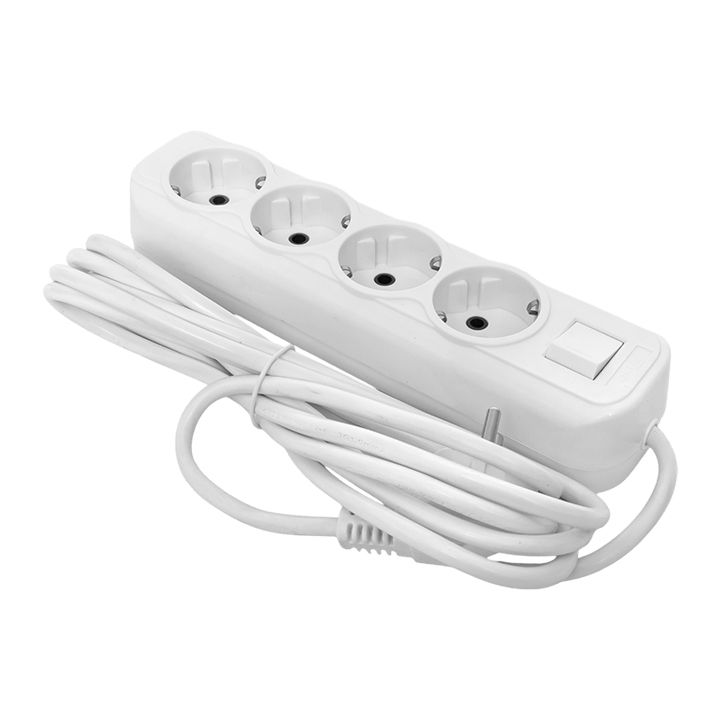 Удлинитель "Эксперт" 4 гнезда 5 метров 13А/3,0кВт с выключателем и заземлением ПВС 3х1 PROxima UBA16-310-4-05i