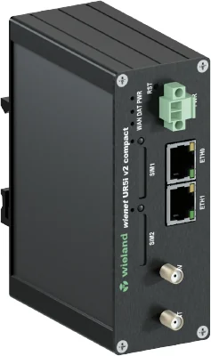 Роутер WIENET HSPA+ UR5iv2c SL ETH - Маршрутизатор серии WieNet, интерфейсы: 2x SIM, 2 порта RJ45 скорость передачи 10/100 MBit/s, антенные разъемы: ANT, DIV (2x SMA), номинальное напряжение: 10-30 VDC, монтаж: на DIN рейку, материал корпуса: алюминий