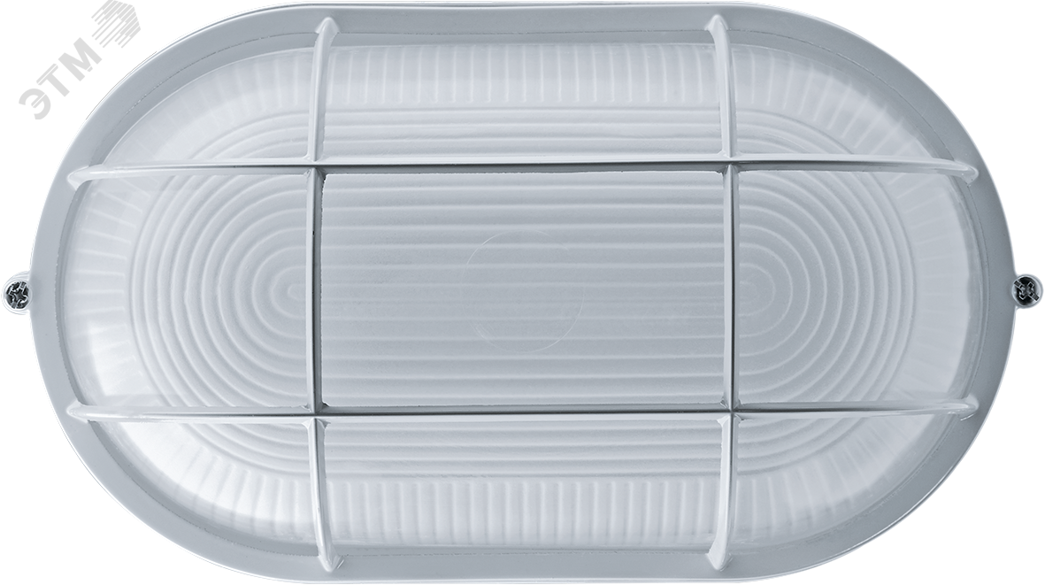 Светильник НПП-100w термостойкий овальный с решеткой IP54 белый 14727