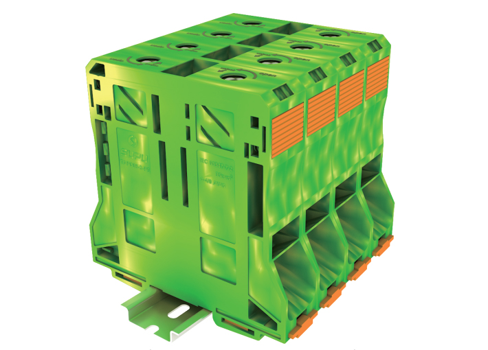 Заземляющая клемма TAPO95-2-PE - Заземляющая клемма, тип фиксации провода: пружинный, номинальное сечение: 95 мм кв., ширина: 25 мм, цвет: желто-зеленый, тип монтажа: DIN 35