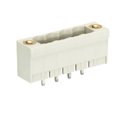 Вилка Wiecon 8113 S / 4 GF OB - Вилочный разъем, вертикальный, на плату, с монтажными фланцами, шаг 5,00 мм, 4 полюса, фиксация на плате пайкой, 300V, 12А, без маркировки, цвет: серый, серия 8113 SE G Вилка Wiecon 8113 S / 4 GF OB - Вилочный разъем, вертикальный, на плату, с монтажными фланцами, шаг 5,00 мм, 4 полюса, фиксация на плате пайкой, 300V, 12А, без маркировки, цвет: серый, серия 8113 SE G