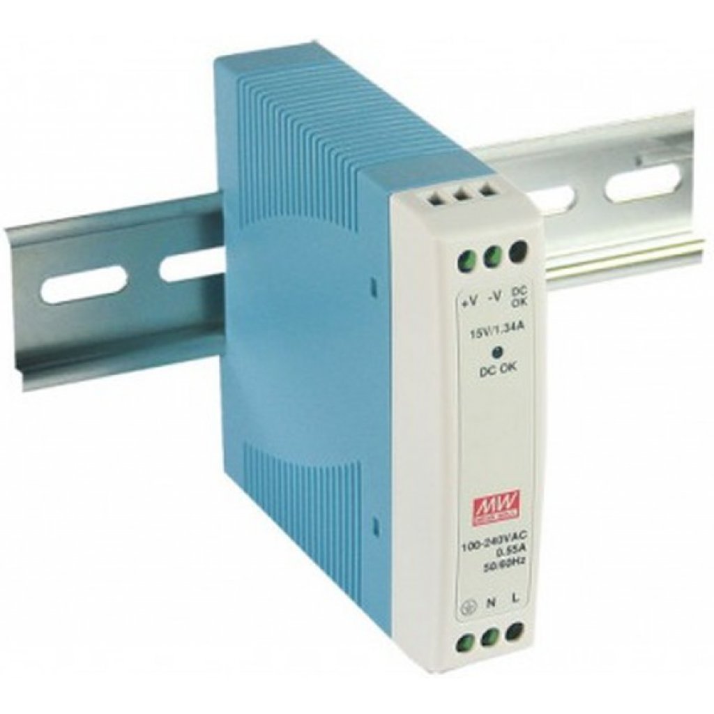 MDR-10-5 - Преобразователь AC-DC на DIN-рейку  10Вт, выход 5В/2A, вход 85…264V AC, 47…63Гц /120…370В DC, изоляция 3000В AC, в кожухе  22,5х90х100мм, -20…+70°С