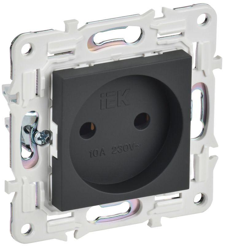 SKANDY Розетка без заземления без защитных шторок 10А SK-R02G графит IEK SK-R10-10-K53
