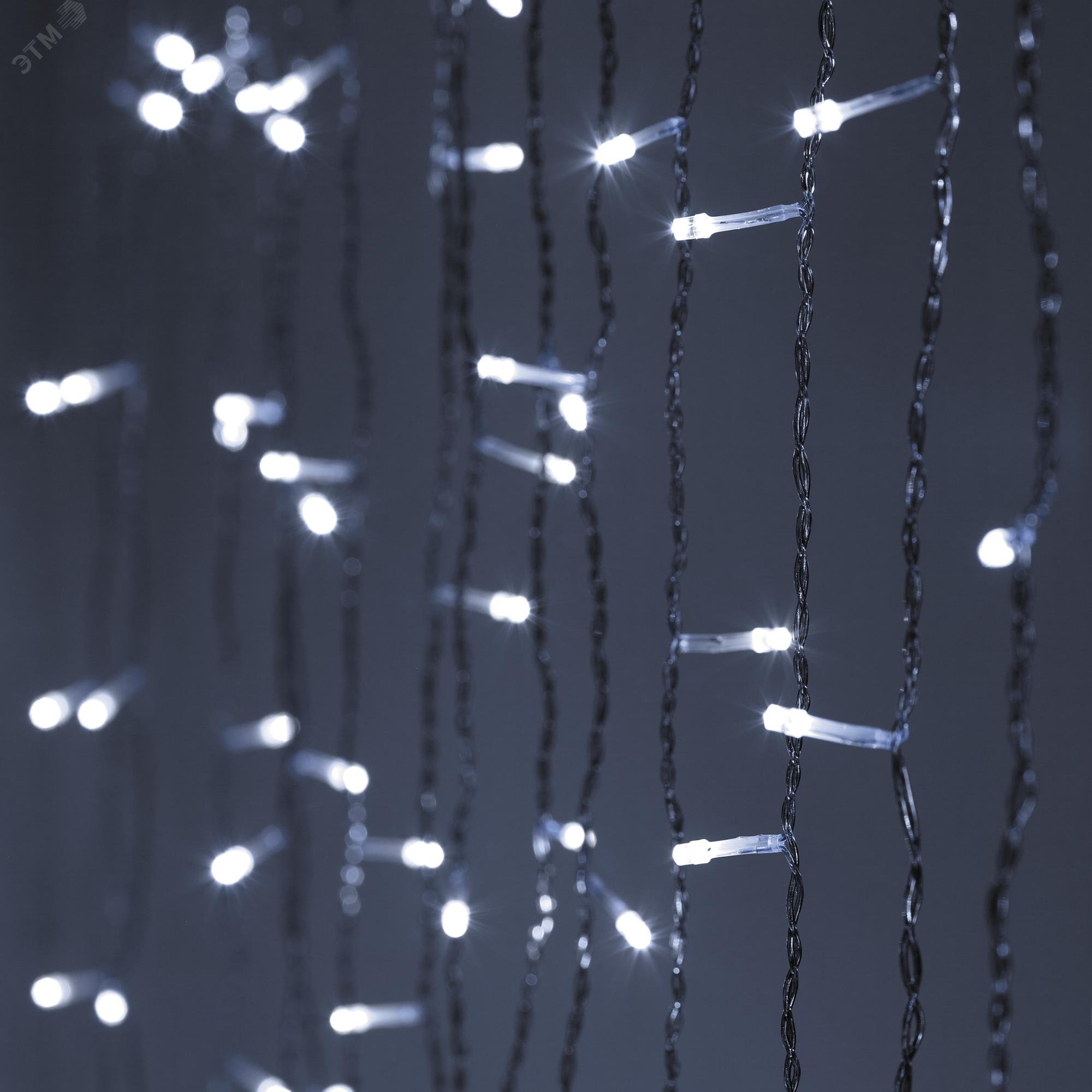 Светодиодная новогодняя гирлянда ЕNIGW - 400W Занавес 8 режимов 3*3 м холодный белый 320 LED IP20 220 V Б0051875