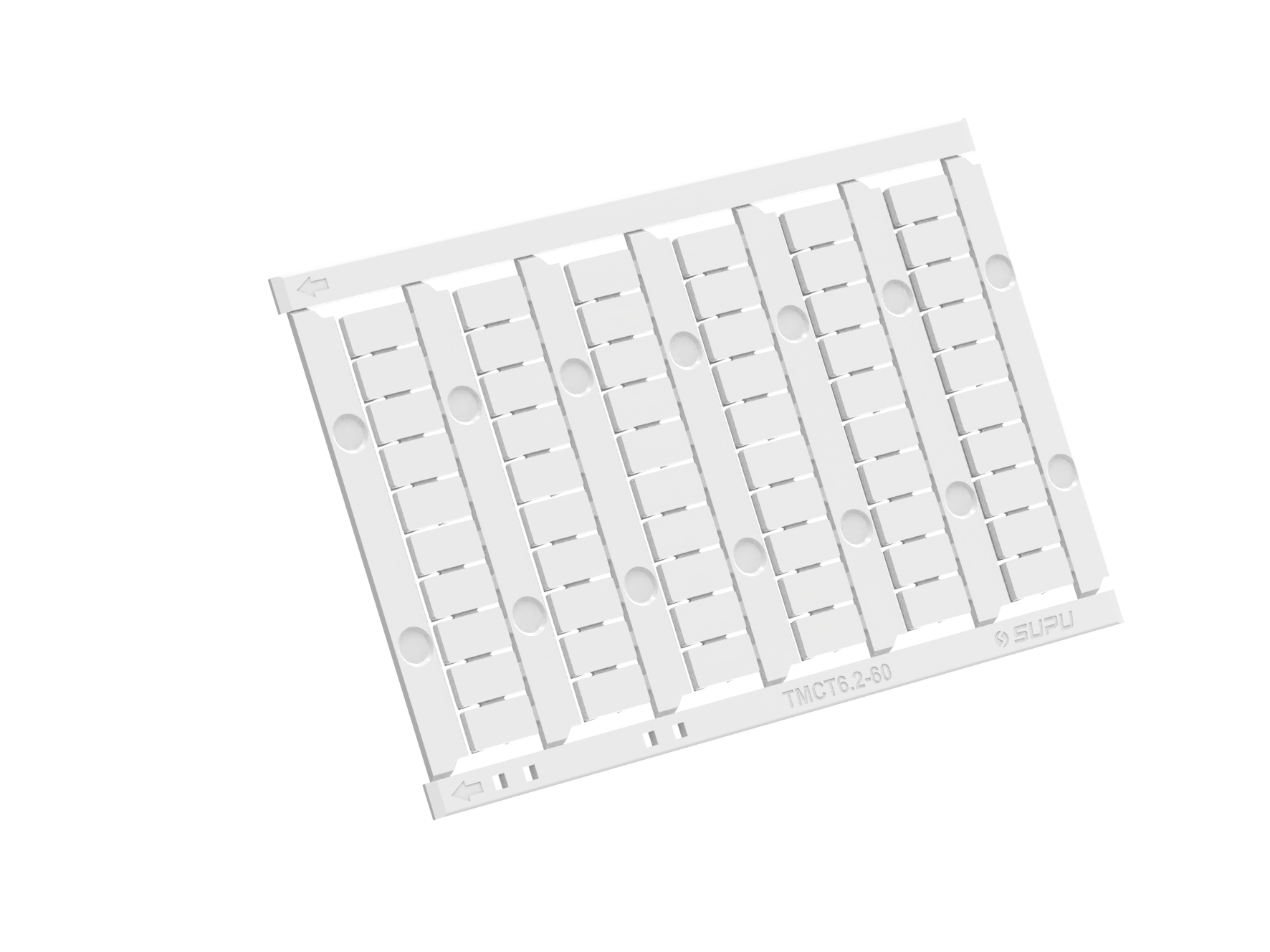 Маркировка TMCT6.2-60 - Кассета с маркировочными шильдиками для клемм TU/TP/TC, сечением 4 мм кв., 60 шильдиков, чистая, цвет белый