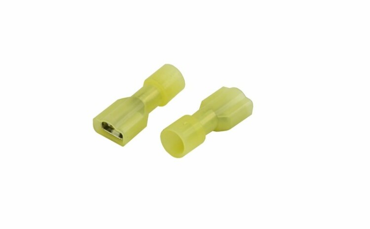 Клемма плоская полностью изолированная в нейлоне РПи-м(н) 6.0-(6.3)/РпИм-н 6-7-0,8 гнездо 6.6 мм, 4-6 мм2, желтый 08-0652
