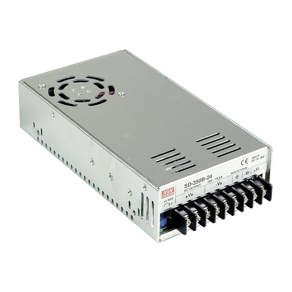 SD-350C-24 - DC-DC, 350Вт, Uвх=36…72В, Uвых=24В/14.6А, изоляция 1500В AC, рег.вых 23…30В, в кожухе 215х115х50мм, -20°С…+60°С