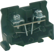 Барьерная клемма UTD-24E - Барьерная клемма, подпружиненная, тип фиксации провода: винтовой, номинальное сечение: 4 мм кв., 32A, 660V, ширина: 9,5 мм, цвет: черный, тип монтажа: DIN 35