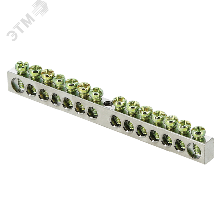 Шина PEN "ноль-земля" (6x9мм) 14 отв. цинк крепеж по центру PROxima sn1-63-14