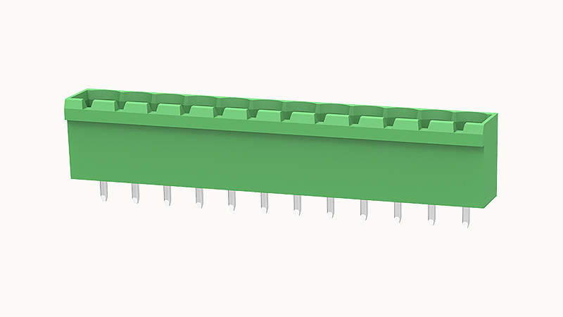 PCB вилка 2EDGVC-5.08-12P-14 - Клемма PCB, на плату, пайка, шаг 5,08 мм, 12 полюсов, угол монтажа 180 гад., 320V, 20А, цвет: зеленый, серия 2EDGVC