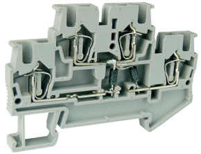 Этажная клемма UJ5-2.5/2-2D/S-XL/S-XR - Этажная клемма, с диодом, тип фиксации провода: пружинный, номинальное сечение: 2,5 мм кв., 26A, 500V, ширина: 5,2 мм, цвет: серый, тип монтажа: DIN 35