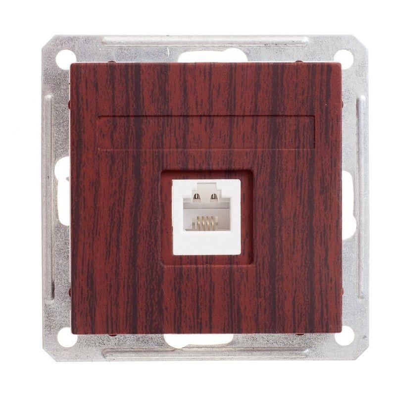 W59 РОЗЕТКА телефонная RJ11, 160В, 1А, механизм, МОРЁНЫЙ ДУБ C3(2) RSI-152T-9-86
