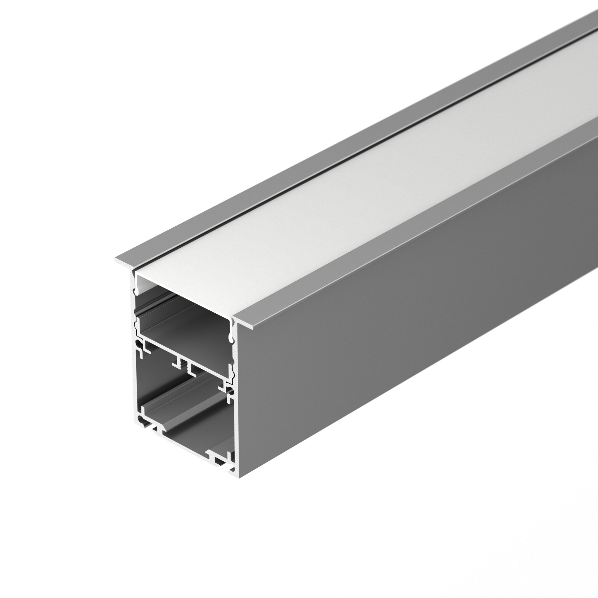 Профиль SL-LINIA52-3L-F-2000 ANOD 044682 - Встраиваемый алюминиевый анодированный профиль для светодиодных лент и линеек. Габаритные размеры (LхWхH): 2000x51,6x50,5 мм. Ширина площадки для ленты 33мм. Отсек для БП 31,5х20,8 мм. Возможность установки экран