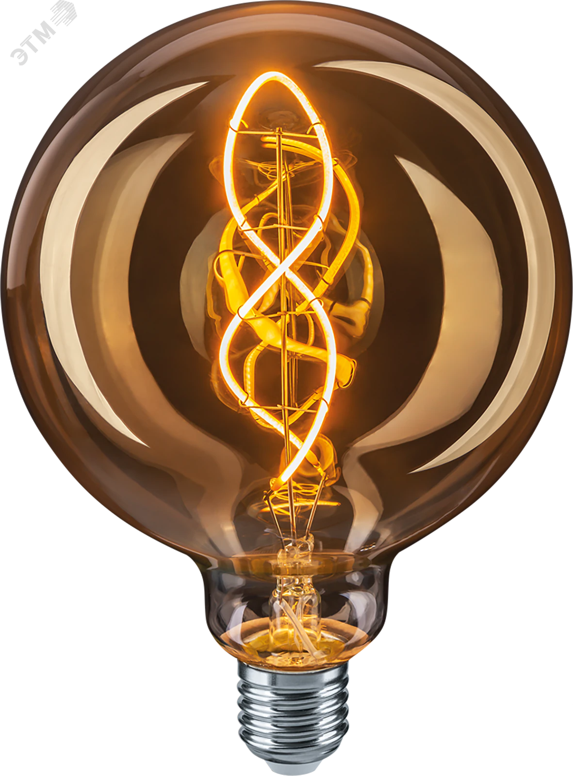 Лампа светодиодная LED 4вт E27 теплый G125 ретро FILAMENT 23013