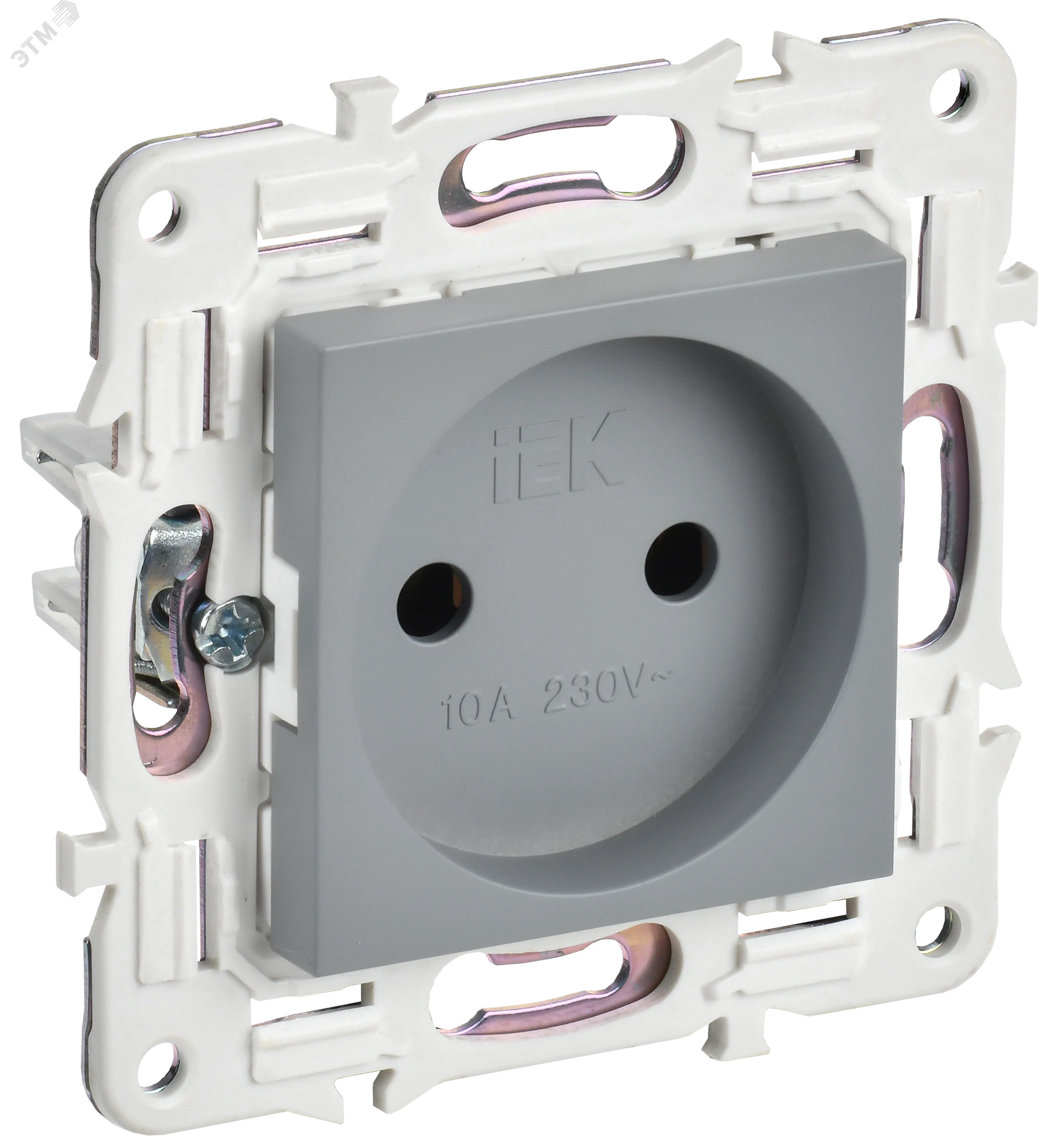 SKANDY Розетка без заземления без защитных шторок 10А SK-R02Gr серый IEK SK-R10-10-K03