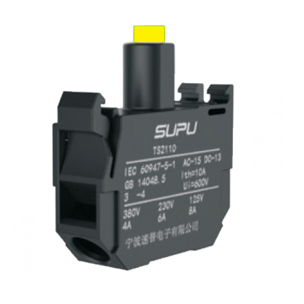 Блок индикации (желтый) TS2101-5AC30 - Блок индикации, пружинная фиксация провода, LED AC/DC 24V, для серии кнопок TS2, цвет: желтый