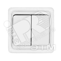 Валери Выключатель двухклавишный белый скрытый В0023