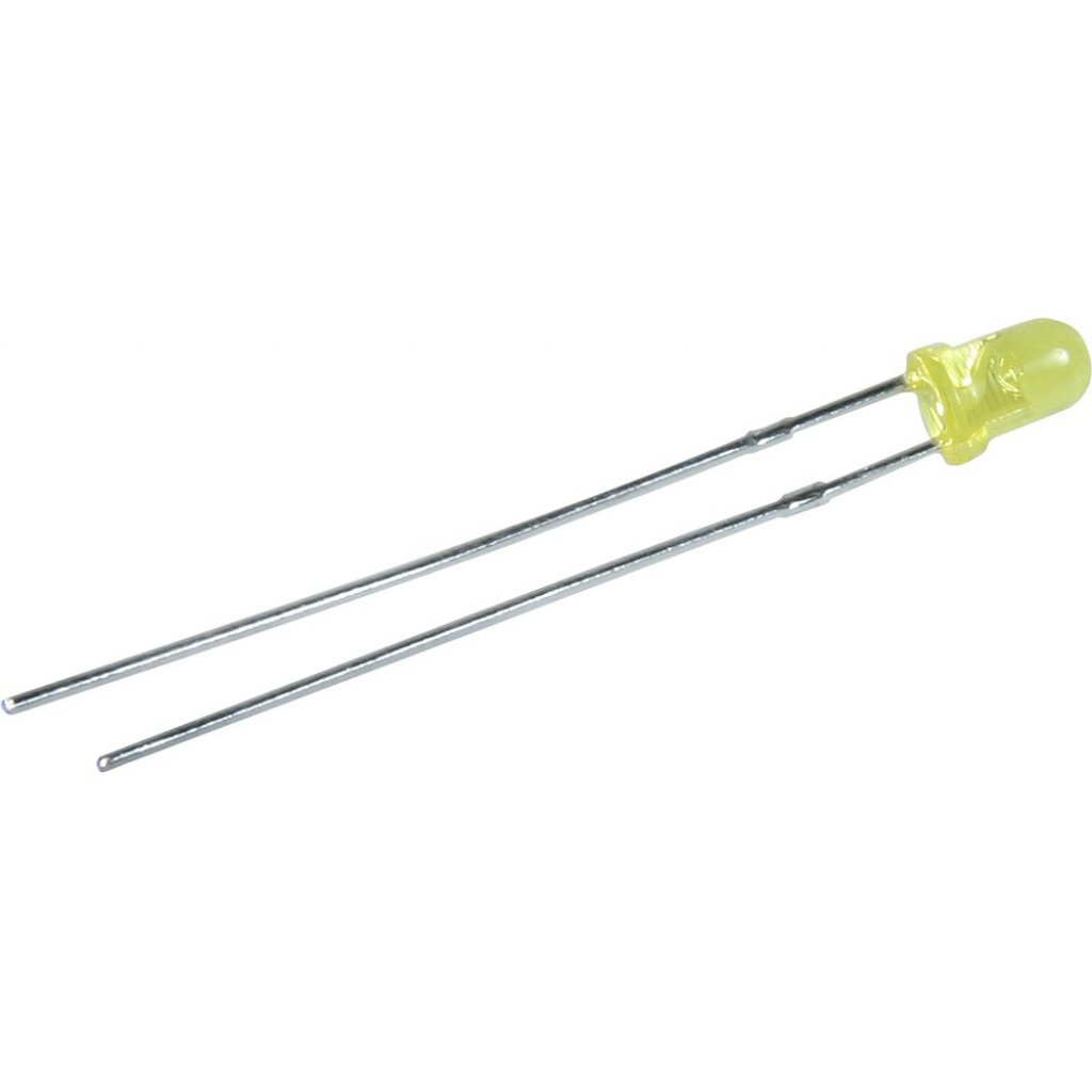 L-132XYT - Светодиод 3мм/желтый/590нм/10-20мкд/прозрачный желтый/50°