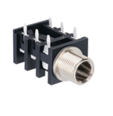 L-KLS1-TG-6.3-007G - аудиоразъем  телефонный 6,3 мм на плату 6 контактов