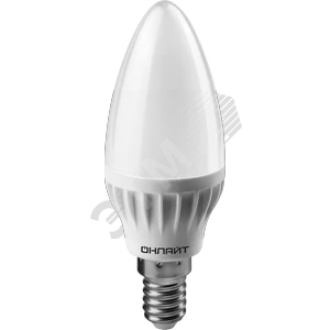 Лампа светодиодная LED 8вт Е14 дневной матовая свеча