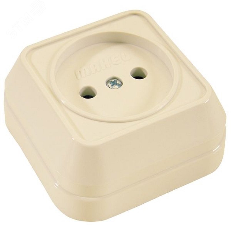 Розетка 1-м ОП 16А IP20 квадрат. без заземл. крем. 45202