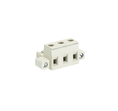 Розетка Wiecon 8413 B / 3 F - Розеточный разъем, угловой, на кабель, с монтажными фланцами, шаг 7,62 мм, 3 полюса, номинальное сечение: 2,5 мм кв., винтовая фиксация провода, 690V, 12А, с маркировкой, цвет: серый, серия 8413 F