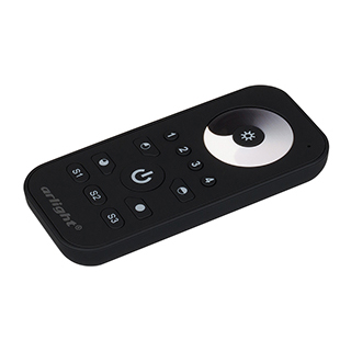 Сенсорный пульт SR-2819S-DIM (диммер 4 зоны) 018302 - Мультизонный пульт RF (868MHz) с сенсорным кольцом выбора яркости, для белых лент, 4 зоны управления. Черный матовый корпус. Используется с контроллерами серии SR-1009x. Размеры 119х54х10 мм. Держатель