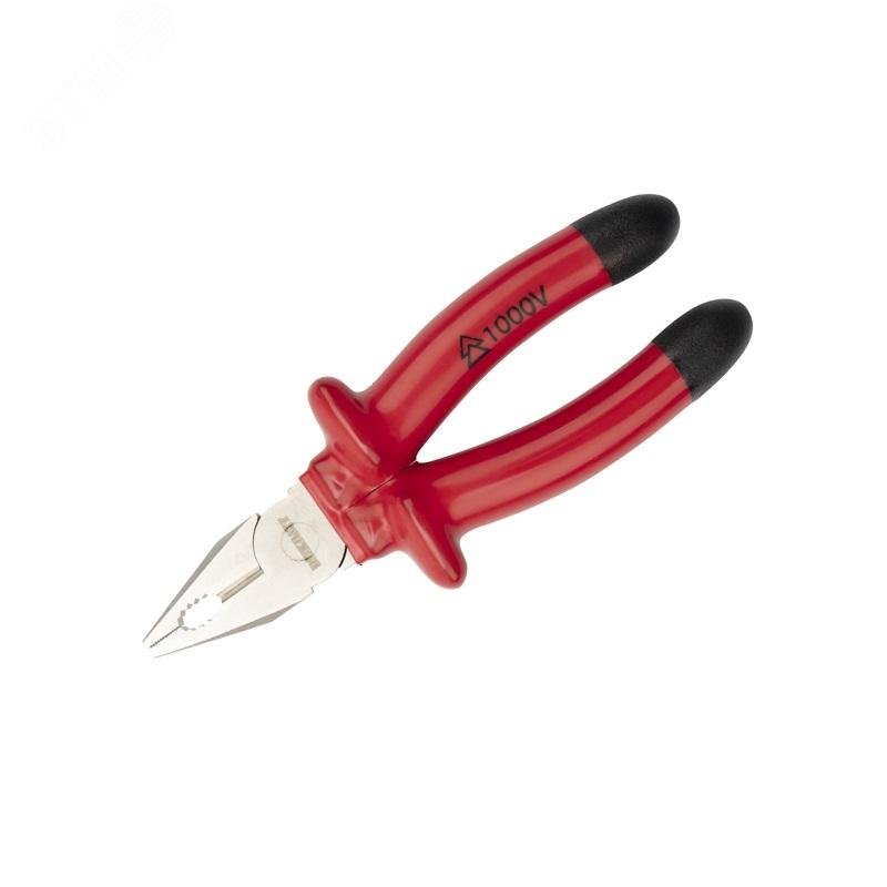 Плоскогубцы 180мм, диэлектрические - услиленные рукоятки, изолированные до 1000В, высокоуглеродистая сталь CrV