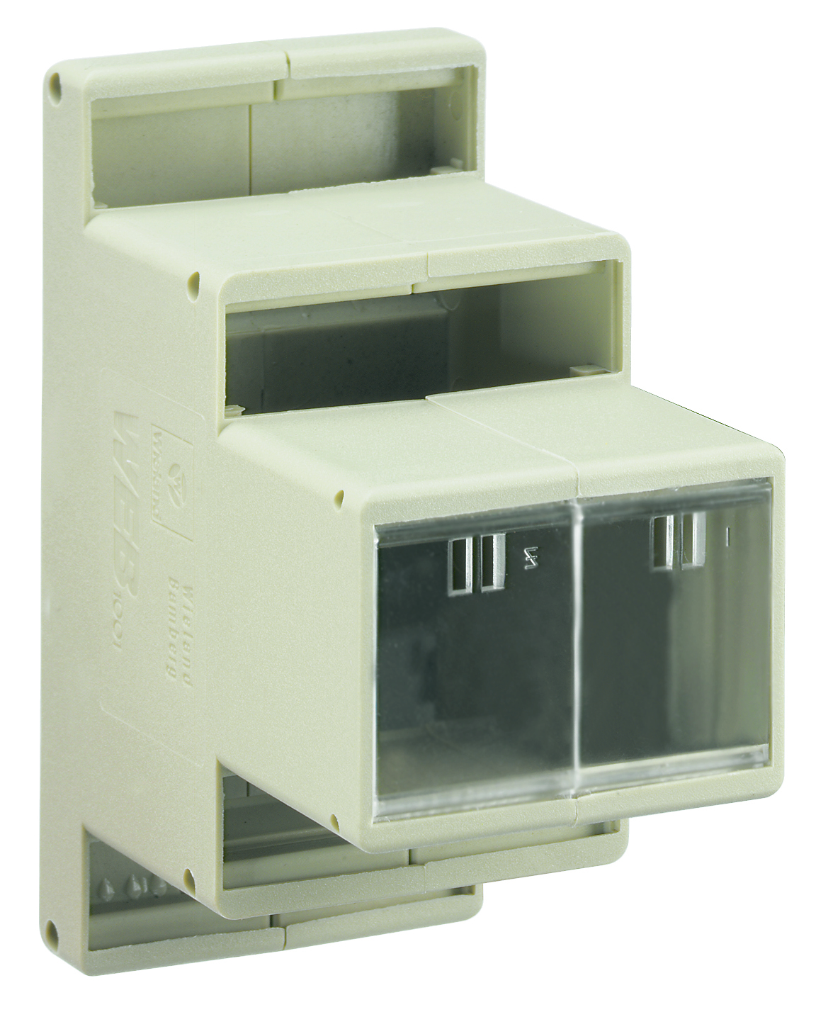 Корпус 87.040.0053.0 - Корпус для РЭА, с универсальным креплением, без печатной платы, габариты корпуса, Ш х В х Г (мм): 48 x 74 x 96, габариты платы, Ш х В х Г (мм): Плата A 93 x 45, Плата B 63 x 45, цвет: серый, серия wiebox WEB 4