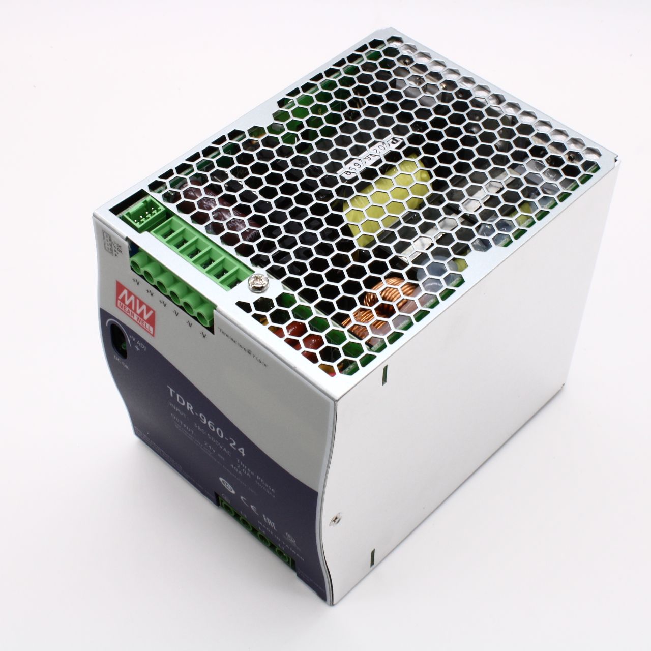 TDR-960-24 - AC-DC, 960Вт, ККМ, 3-х фазный, вход 340…550В AC, 47…63/480…780В DC, выход 24В/40A, рег. вых 24...28В,  изоляция 3000В AC, в кожухе на DIN-рейку 110х125.2х150мм, -30…+70°С