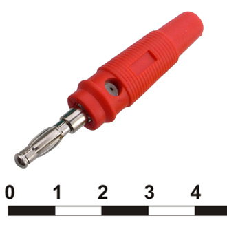 10-0075 RED - Штекер 10-0075 красный, винтовое крепление