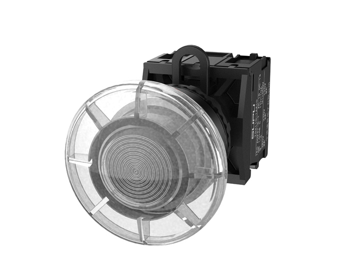 Кнопка грибовидная (белая) TS2517-0FM50-R20 - Кнопка грибовидная, без блокировки, LED AC 220V, пластиковое переднее кольцо, с плавным нажатием, с контактной группой 2NO, диаметр головки кнопки 40 мм, диаметр посадочного отверстия: 22 мм, цвет: белый