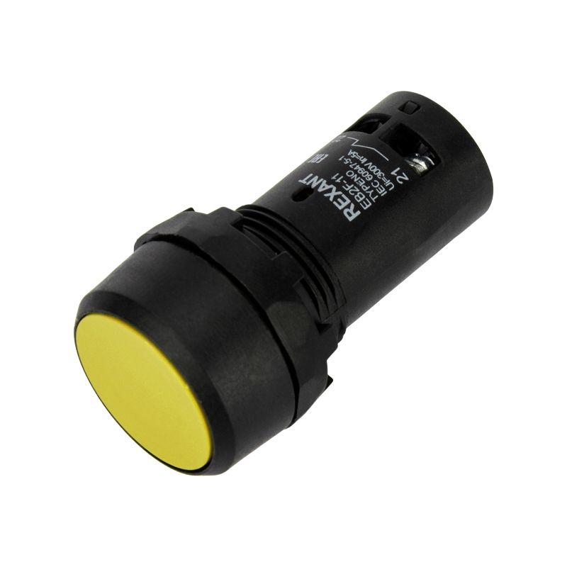 EB22 возвратная желтая NO+NC 300 В - Кнопка без фиксации 5А 300В D=22мм