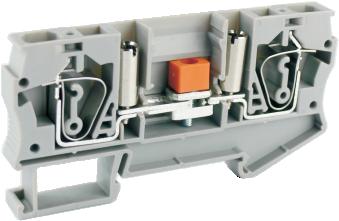 Измерительная клемма UJ5-6S - Измерительная клемма, тип фиксации провода: пружинный, номинальное сечение: 6 мм кв., 41A, 500V, ширина: 8,2 мм, цвет: серый, тип монтажа: DIN 35