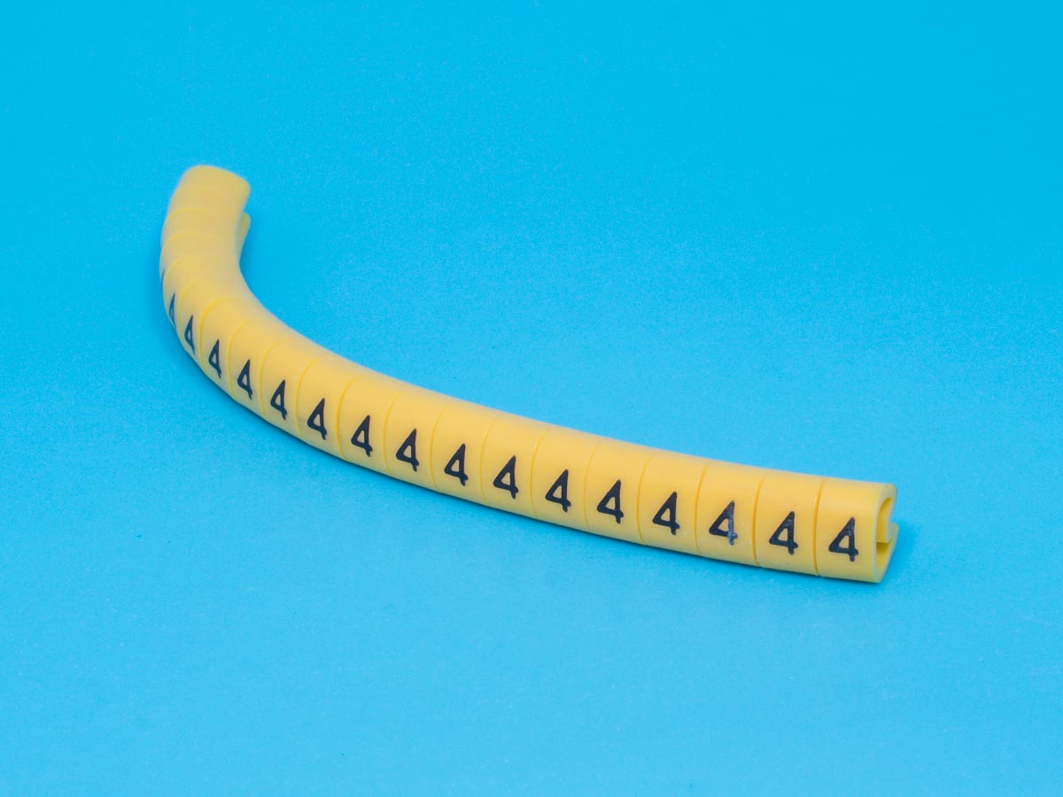 EC-1-4 - Маркер цифра 4 d=3,0-4,2мм, желтый, упак.20 шт.