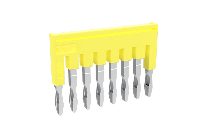 Соединительная перемычка TJA4.2-8 - Соединительная перемычка, втычная, изолированная, 8 полюсов, для серий клемм: TP/TU/TC, шириной 4,2 мм, цвет: желтый