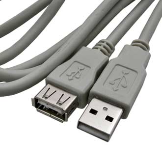 USB-A F  USB-A M 1.8M  (SZC) - Кабель удлинитель USB AF - USB AM, 1.8 м серый