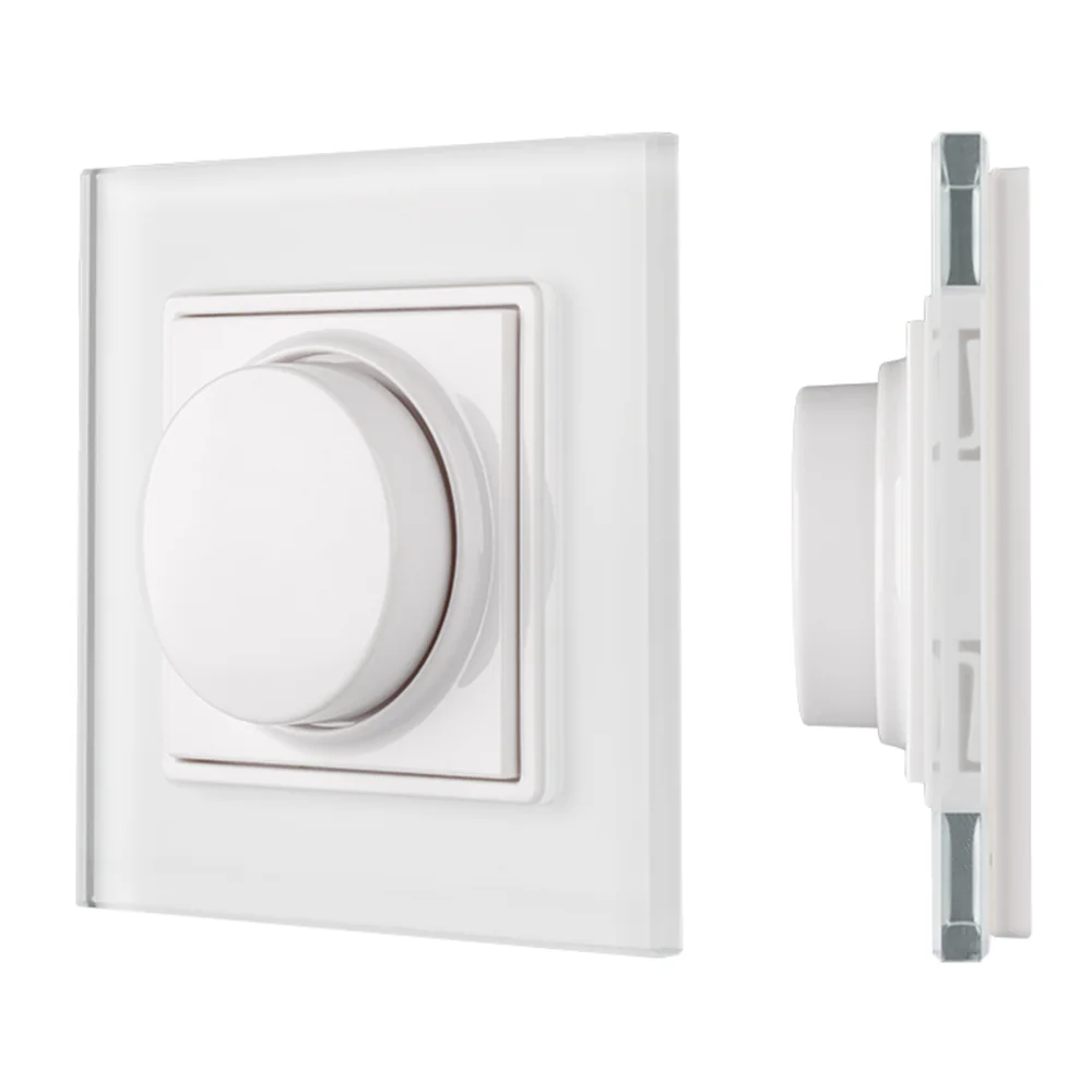 Панель Rotary SR-2835DIM-RF-UP White (3V, DIM) 019485 - Накладная поворотная панель на стену для с/д одноцветных лент. Работает вместе с контроллерами серии SR-1009x. Управление по радиоканалу. Питание - 3V батарея CR2430. Размеры 86x86x27 mm. Подходят ра