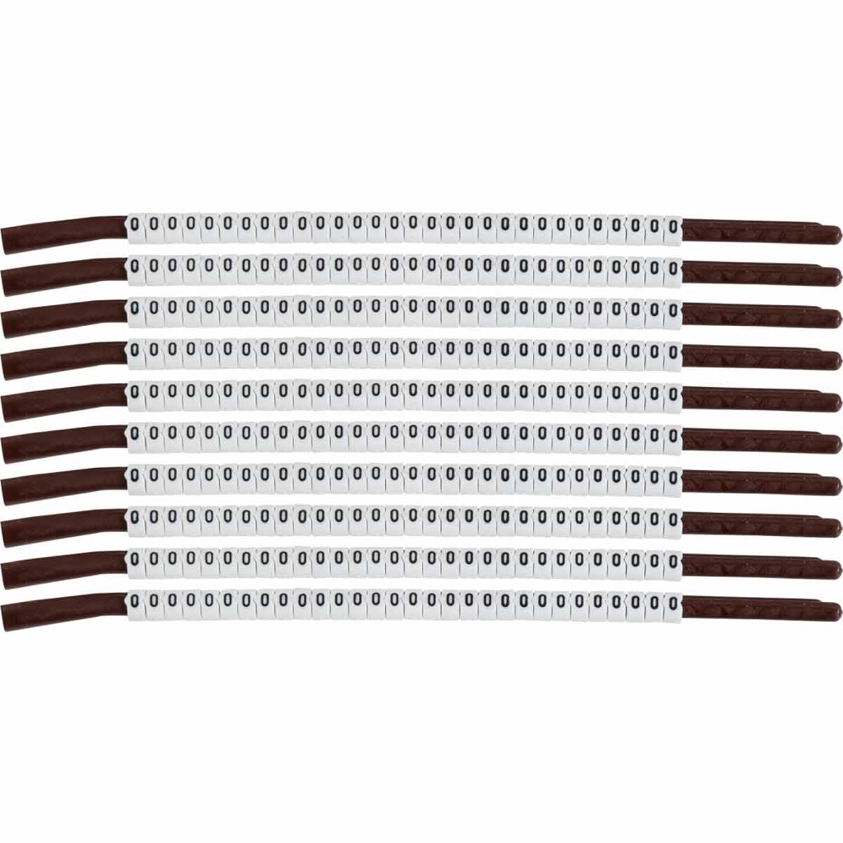 brd133924 - SCN-15-O-CAP клипсы белые, 300шт/упак, для провода 3,8-4,6мм диаметра, легенда O