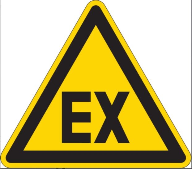 gws227334 - PIC 313 Предупреждающий знак безопасности "Взрывоопасная атмосфера(ЕХ)", 25 мм, 250 шт/рул, B-7541(ламинированный полиэстер)"