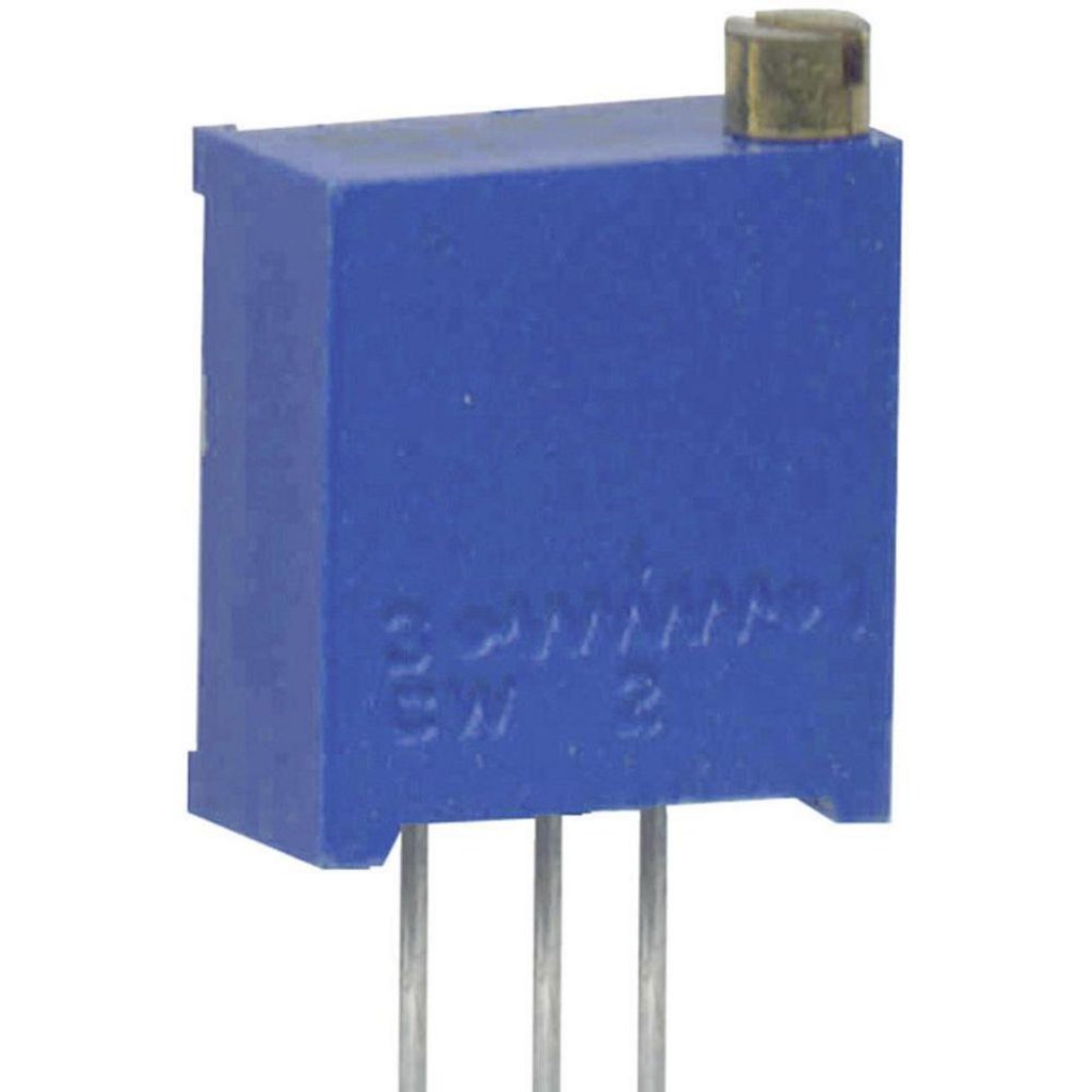 TSR-3266Y-102R - Потенциометр многооборотный керметный 1кОм 0.25Вт ±10% 12 ±2 оборотов, (6.7 X 4.7 X 7.2мм)