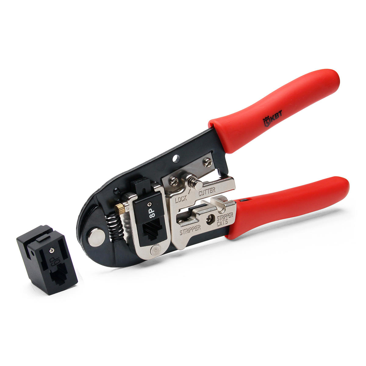 JT-01A - Клещи для обжима разъемов 8Р8С (RJ-45), 6Р6С (RJ-12), 6P4C (RJ-11), 6Р2С, два сменных модуля 8P и 6P