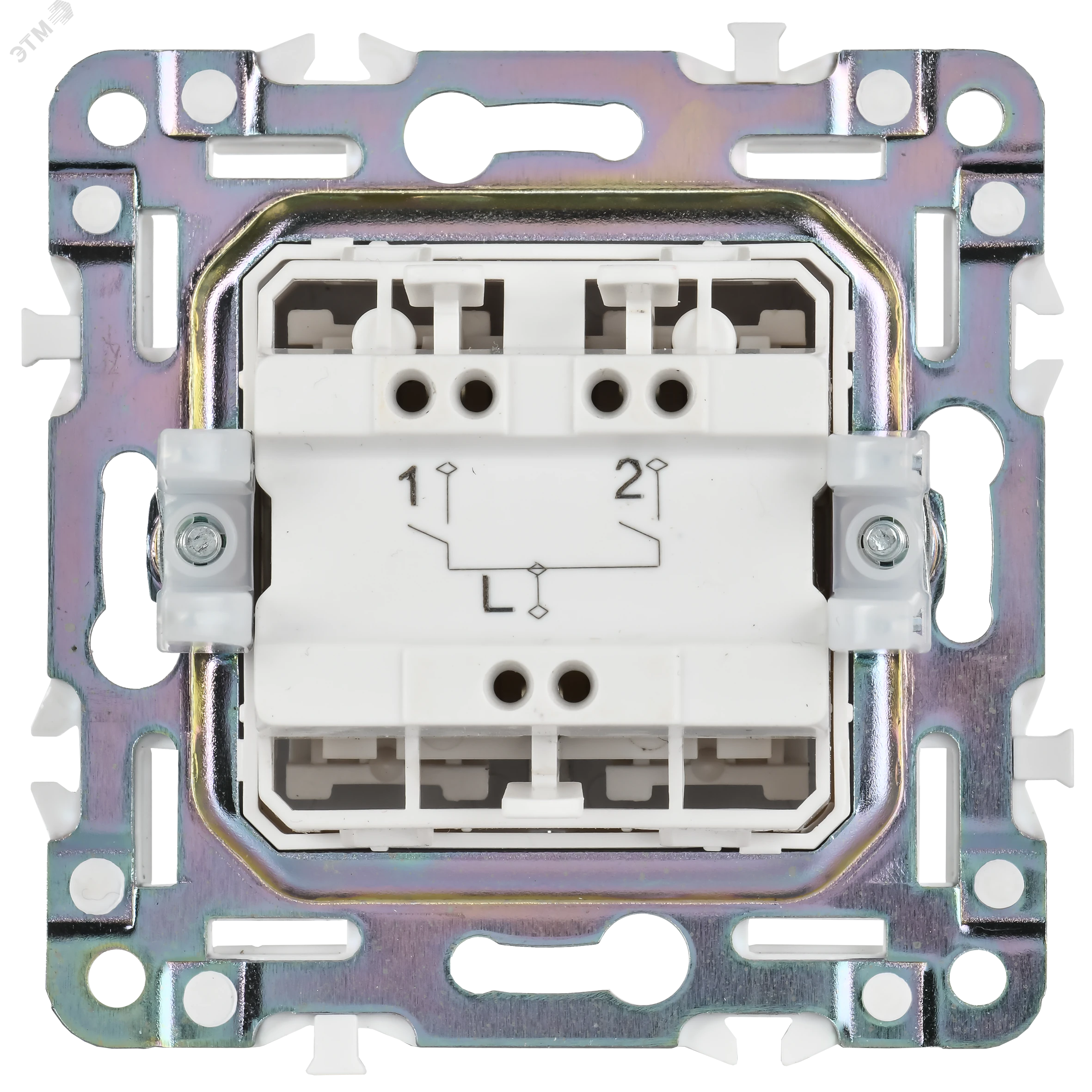 SKANDY Выключатель 2-клавишный 10А SK-V04Gr серый IEK SK-V20-0-10-K03