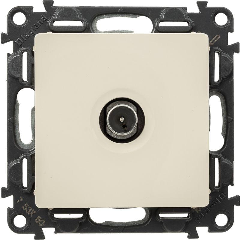 Valena LIFE Розетка ТВ оконечная 10дБ 0-862 МГц С лицевой панелью Слоновая кость 753560